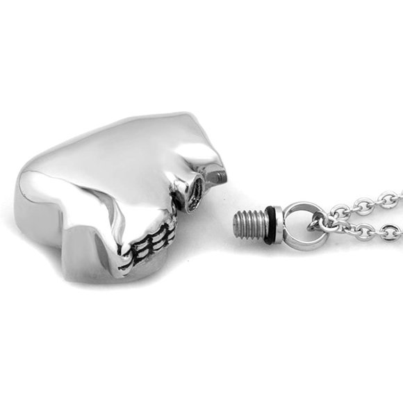 🆕Resting Cat Angel Stainless Steel Pet Urn Cremation Ashes Necklace - Picture 2 of 5